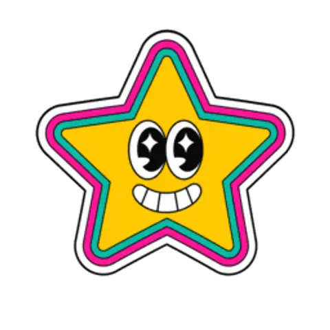 Smiling cartoon star