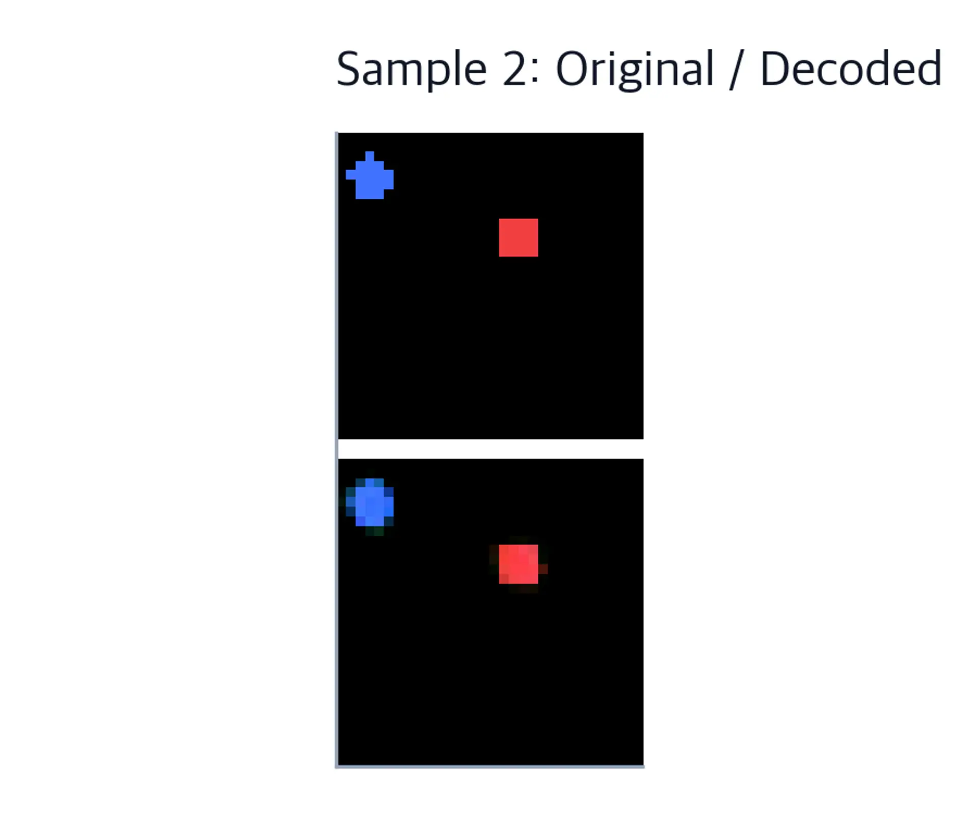 Sample two original red-key and blue-cursor scene above the decoded approximation.