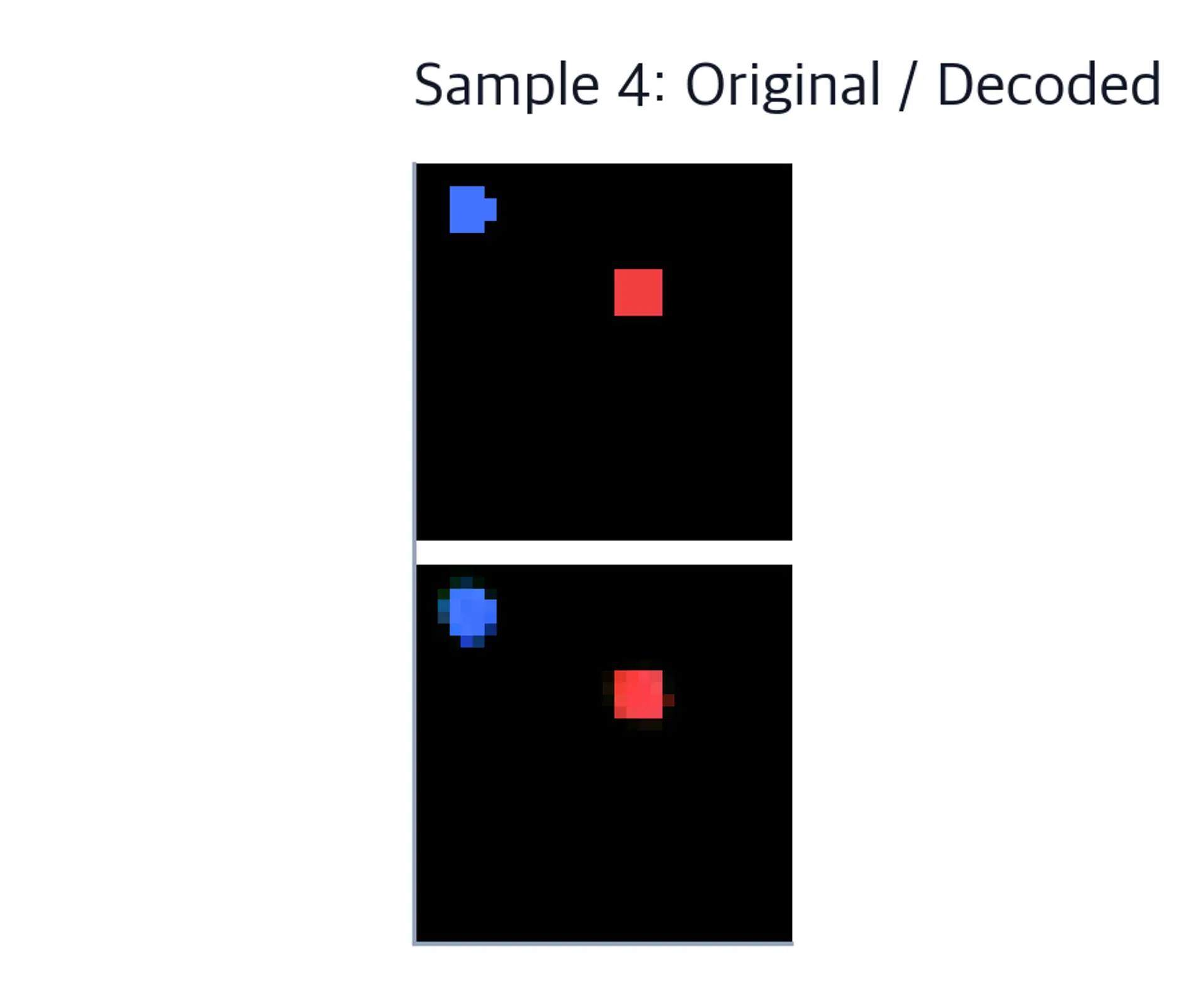 Sample four original red-key and blue-cursor scene above the decoded approximation.