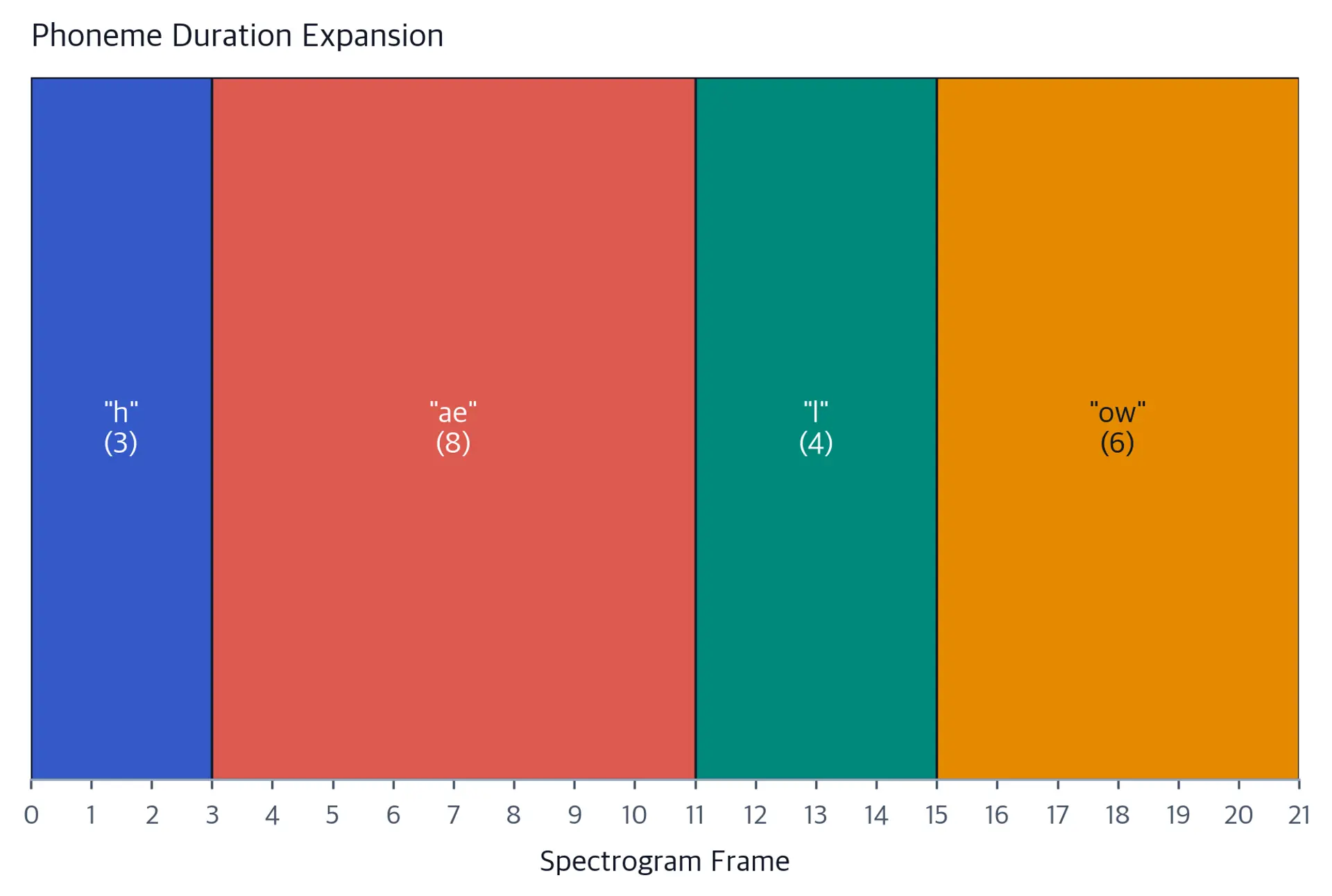 Visualization showing phonemes expanded to different lengths.