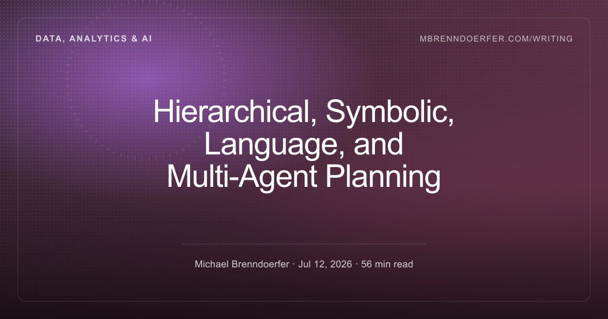 Hierarchical, Symbolic, Language, and Multi-Agent Planning - Interactive