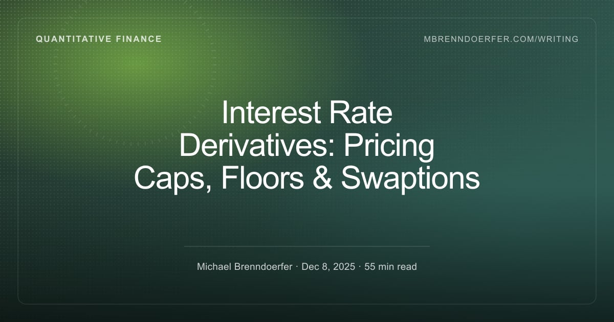 Interest Rate Derivatives: Pricing Caps, Floors & Swaptions - Interactive