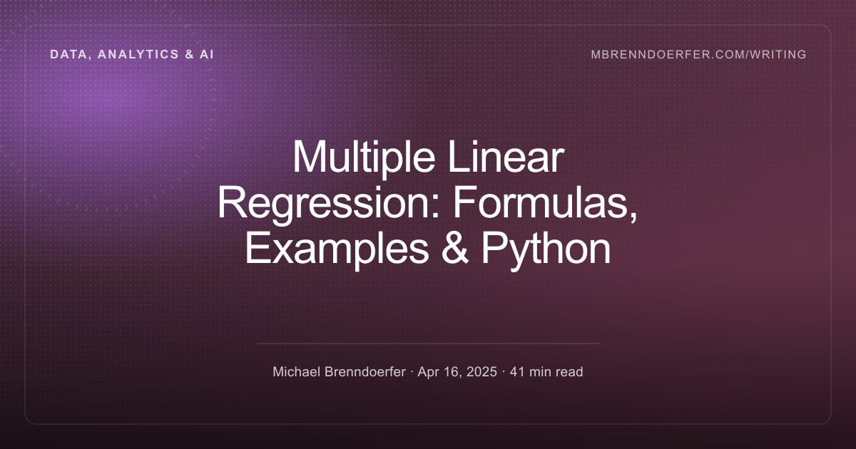 Z Test All Formulas Example — Multiple Linear Regression: Formulas, Examples & Python