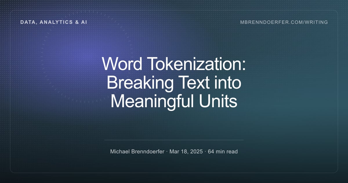 Lighting Composition Example Worked Example: Tokenizing a Realistic Document — Word Tokenization ...